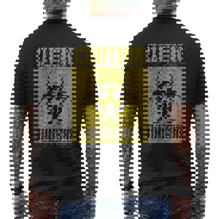 グランジ バイオハザード シンボル 黙示録後 警告サイン メンズTシャツ バックプリント