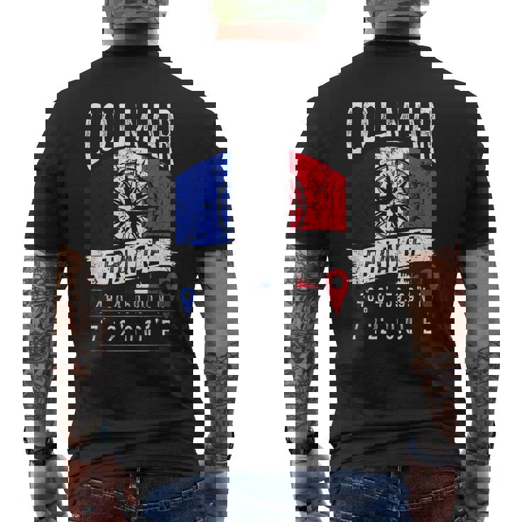 コルマール フランス国旗 Gps座標 コルマール メンズTシャツ バックプリント