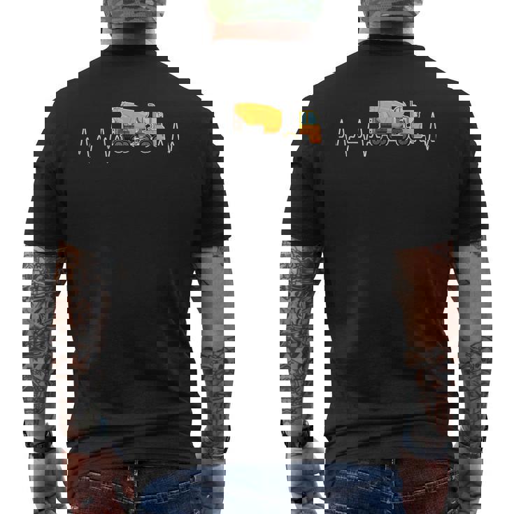 コンクリートミキサー 工事現場 Ecgコンクリートミキサー メンズTシャツ バックプリント