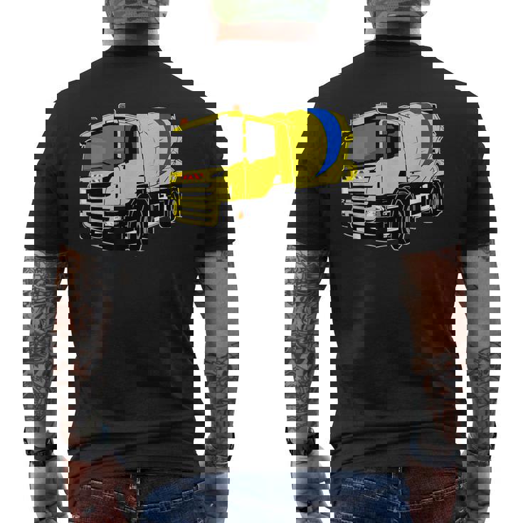 コンクリートミキサー車 メンズTシャツ バックプリント