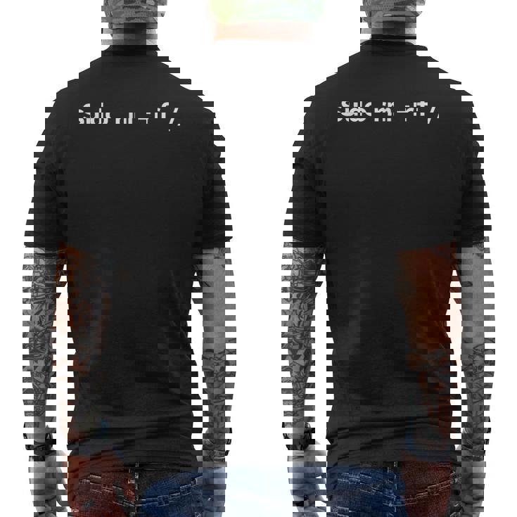 コンピューター -Udo Rm -Rf Tux Linux ペンギン プログラマー メンズTシャツ バックプリント