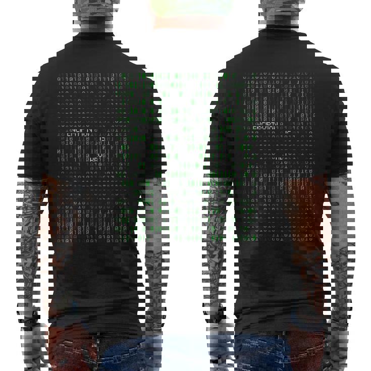 コーディングコードプログラムプログラマー メンズTシャツ バックプリント