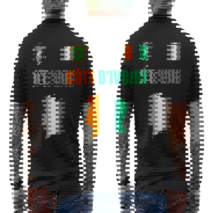 コートジボワール国旗 コートジボワール地図 メンズTシャツ バックプリント