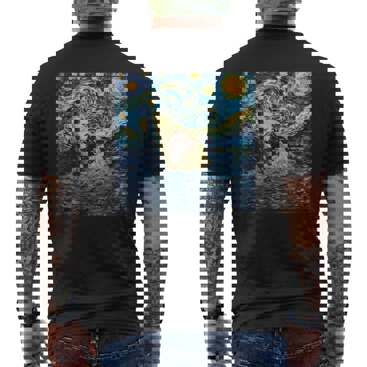 ゴッホ サメ 星月夜 ファニー レディース&メンズ メンズTシャツ バックプリント