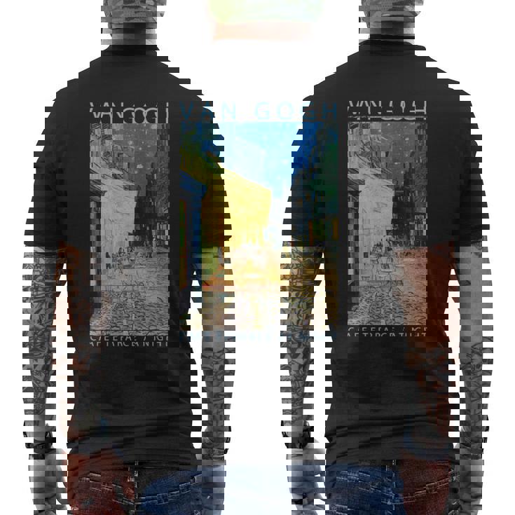 ゴッホ 面白いtシャツ アート 夜のカフェテラス 印象派 絵画 メンズ レディース 面白い 服 美術 油彩画 長袖tシャツ メンズTシャツ バックプリント