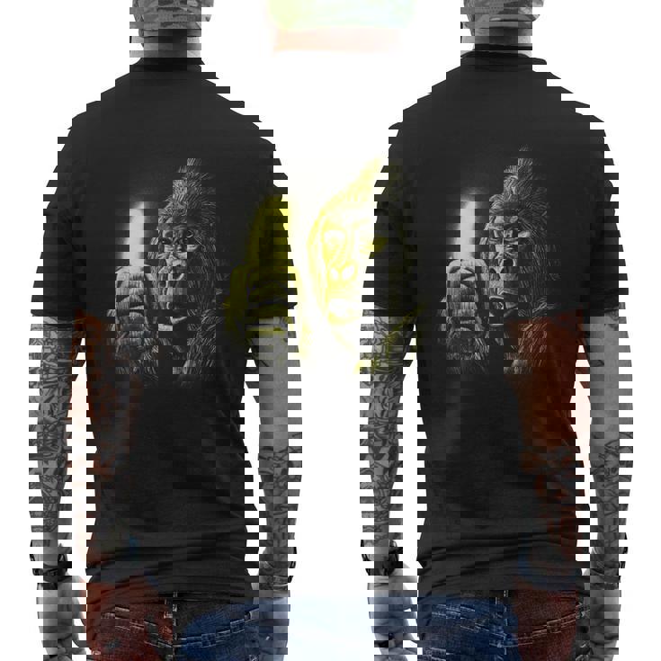 ゴリラとバナナ メンズTシャツ バックプリント