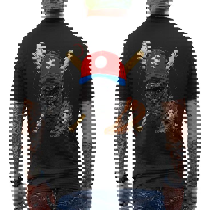 ゴリラ野球 ゴリララバーズ 野球選手 メンズTシャツ バックプリント