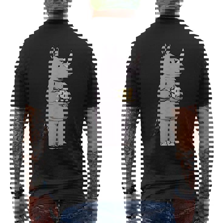 サイ コーヒー 野生動物 サイ メンズTシャツ バックプリント