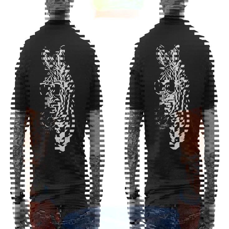 サングラス付きゼブラ おもしろゼブラ メンズTシャツ バックプリント