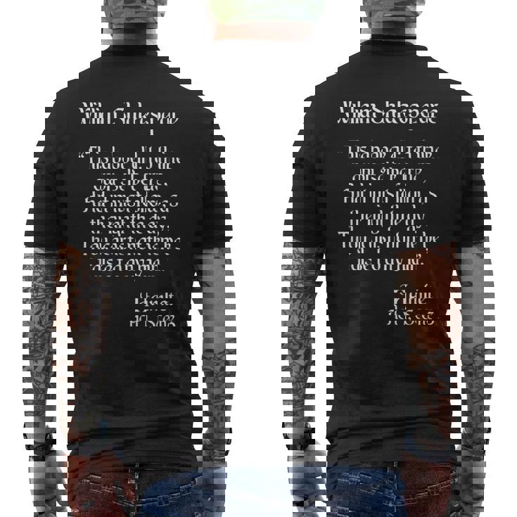 シェイクスピアの名言 To Thine Ownelf Be True Hamlet メンズTシャツ バックプリント