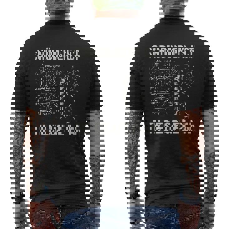 シュレーディンガーの猫 脱出計画 物理ジョーク 長袖tシャツ メンズTシャツ バックプリント