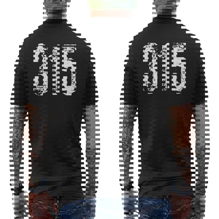 シラキュース ニューヨークアップステート315用エリアコード315。 メンズTシャツ バックプリント