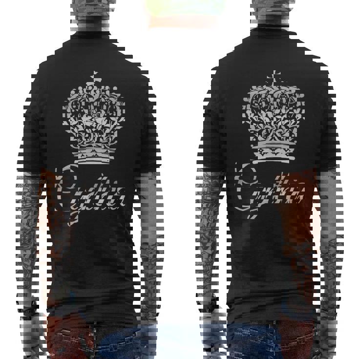 シンシア女王 女王 名前 王冠 リーガル プリンセス メンズTシャツ バックプリント