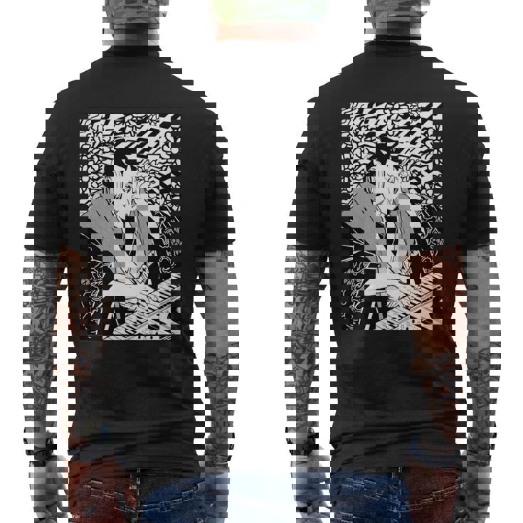 シンセサイザー テクノ 音楽 面白い サムライ シンセサイザー 長袖tシャツ メンズTシャツ バックプリント