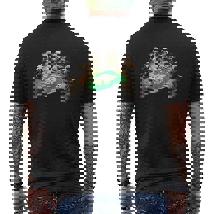 シーズー イヌ 麻雀 面白いtシャツ 犬 文字入り メンズ おもしろ 面白い 服 おもしろグッズ ネタ 雀士 メンズTシャツ バックプリント