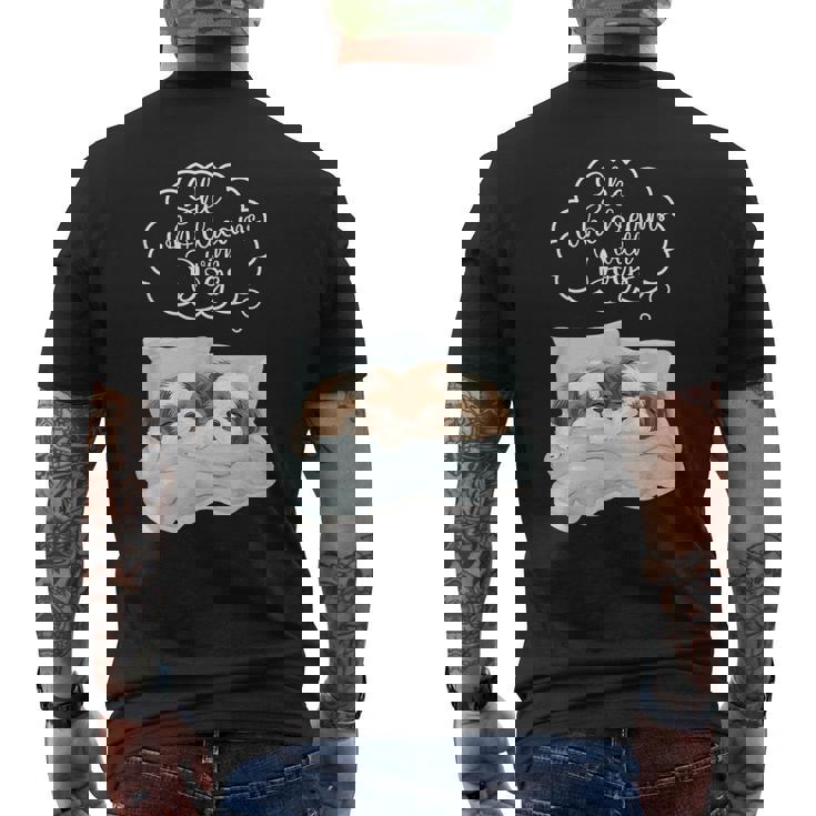 シーズー 犬 ナイトガウン パジャマ メンズTシャツ バックプリント