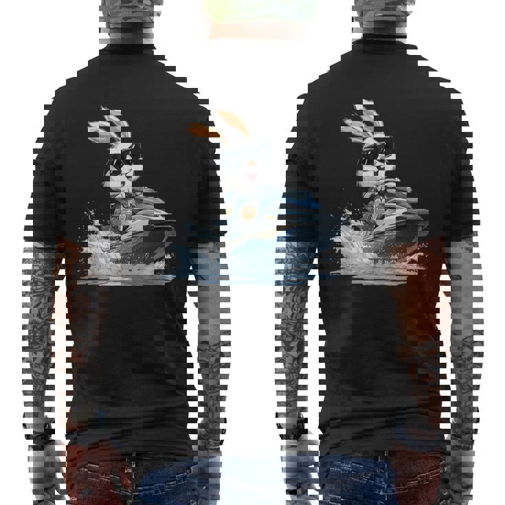 ジェットスキー ジェットスキー ウサギ イースターバニー サングラス メンズTシャツ バックプリント