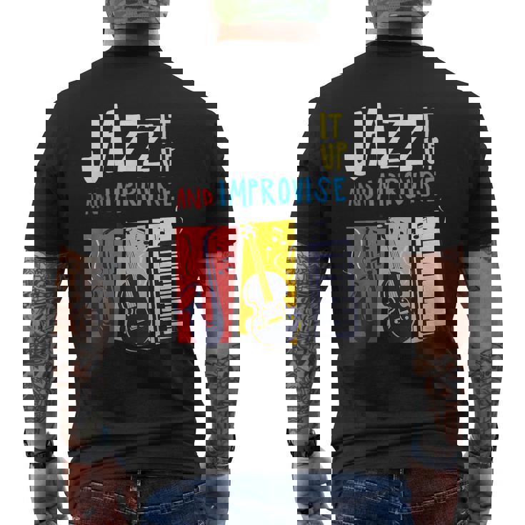 ジャズ・イット・アップ・アンド・インプロヴィーズ・ジャズ メンズTシャツ バックプリント