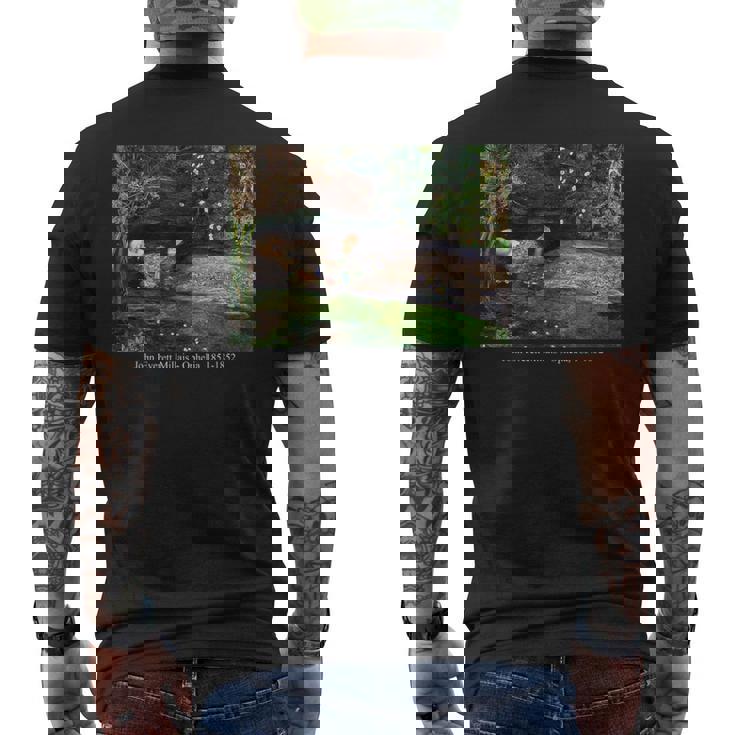 ジョン・エバレット・ミレー・オフィーリア メンズTシャツ バックプリント