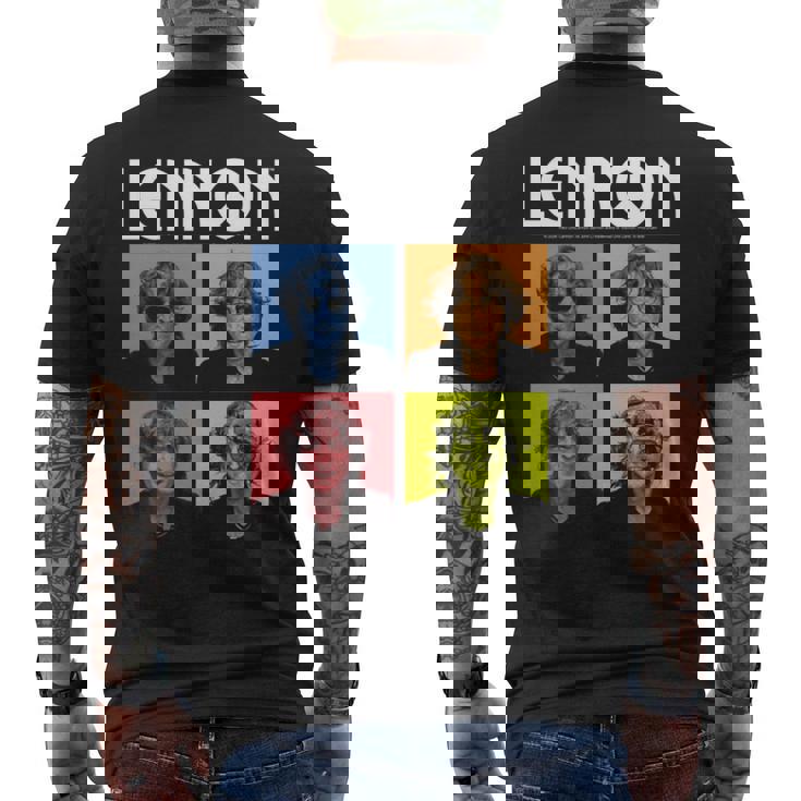 ジョン・レノン カラーブロック 長袖tシャツ メンズTシャツ バックプリント