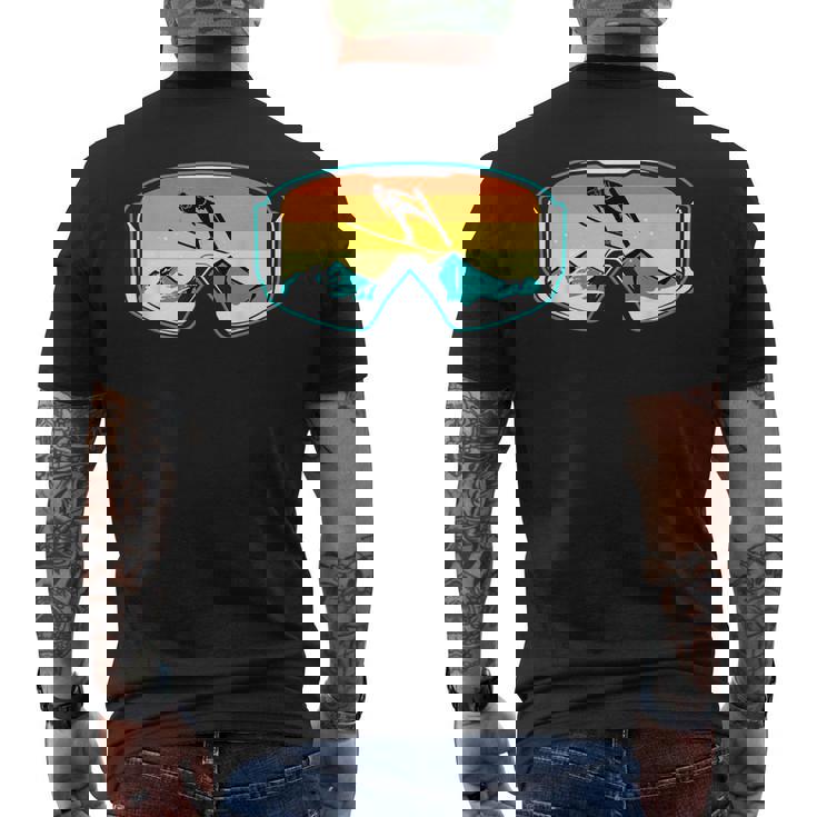 スキー 山 スキー ジャンプ メンズTシャツ バックプリント