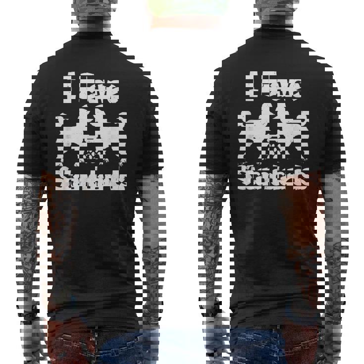 スタンダード プードル オーナーズ I Havetandards ファニー プードル メンズTシャツ バックプリント