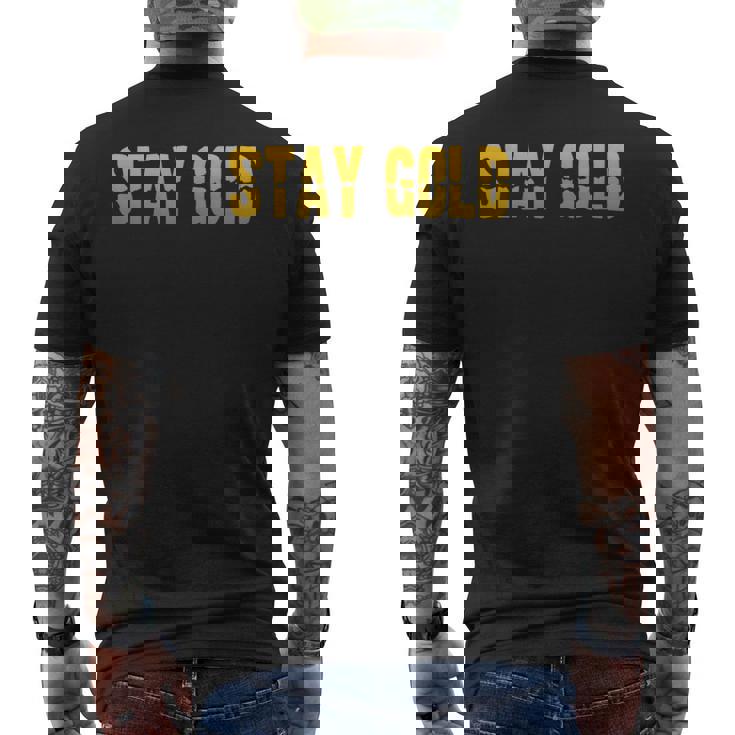 ステイゴールド、クラシック80年代。 メンズTシャツ バックプリント