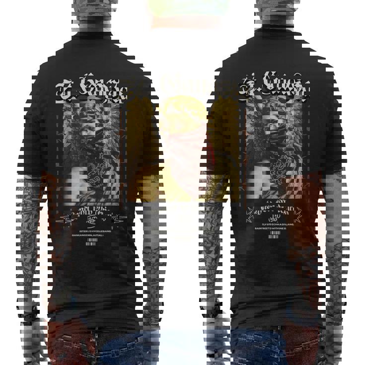 ストリートウェア ギャングスター エンジェル 大胆なアーバンエステック メンズTシャツ バックプリント