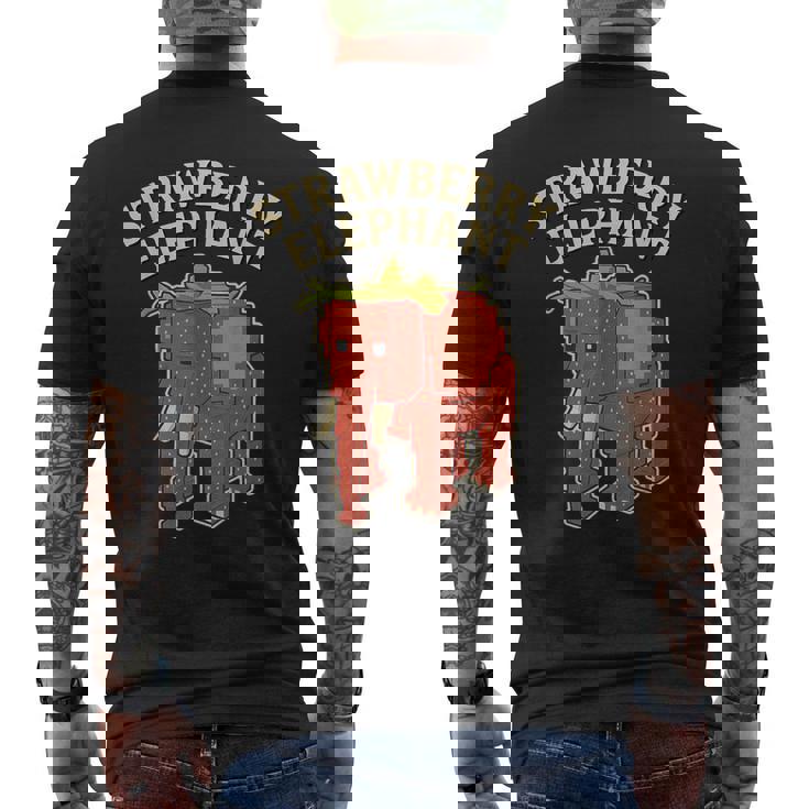 ストロベリーエレファント 面白いイタリアンブレインロットゲームミーム メンズTシャツ バックプリント