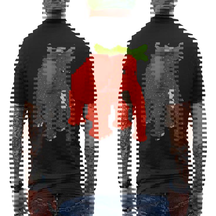 ストロベリーエレファントスティールブレインロットシークレットレアビデオゲーム メンズTシャツ バックプリント