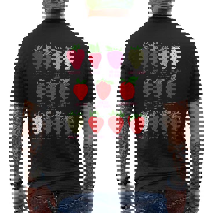 ストロベリーフルーツシャツ イチゴの種類 コテージコア メンズTシャツ バックプリント
