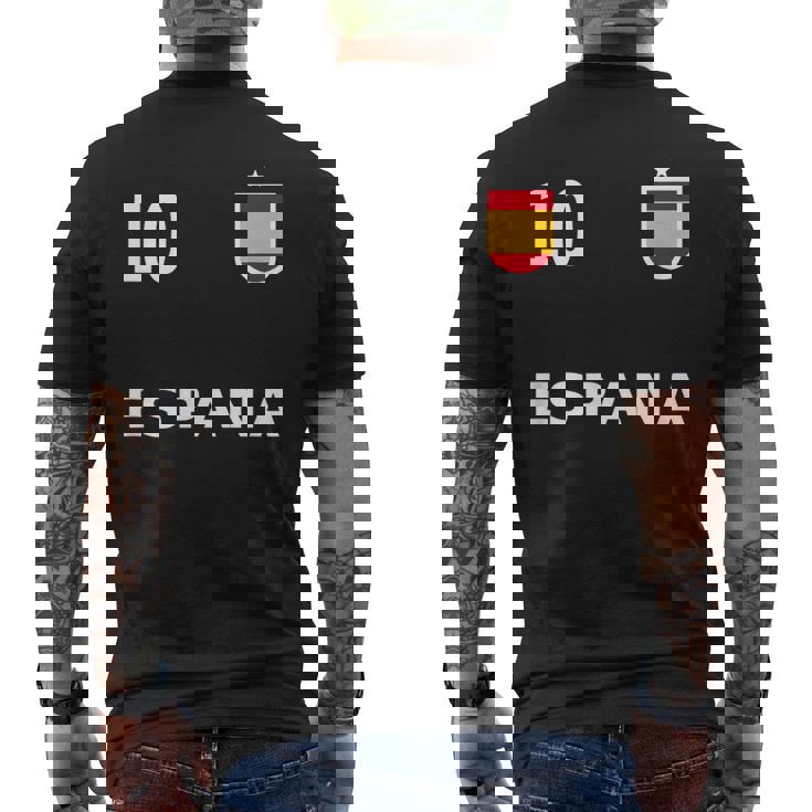 スペイン サッカー フットボール ナンバー10 10ファン メンズTシャツ バックプリント