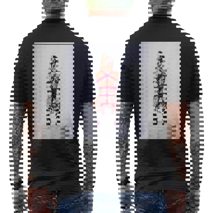 セクシーガールグラフィックtシャツ シバリロープのセクシーなピンナップガール メンズTシャツ バックプリント