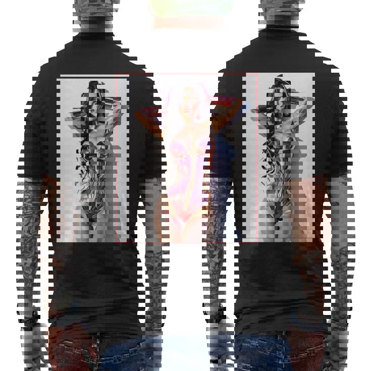 セクシーガールグラフィックtシャツ セクシー巨乳sfピンナップガール 長袖tシャツ メンズTシャツ バックプリント