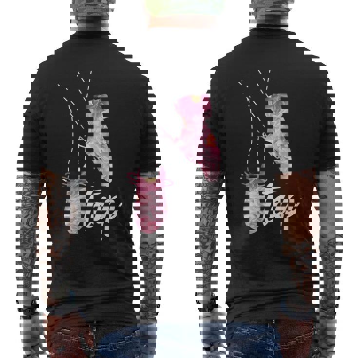 タップダンサー レトロフラワー タップダンサーデザイン タップダンス メンズTシャツ バックプリント