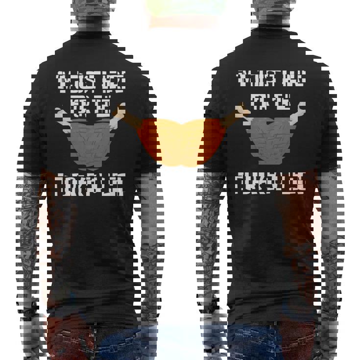 ターキー・レッグ・ファニー・サンクスギビング・ターキーのためにここに来たんだ 長袖tシャツ メンズTシャツ バックプリント