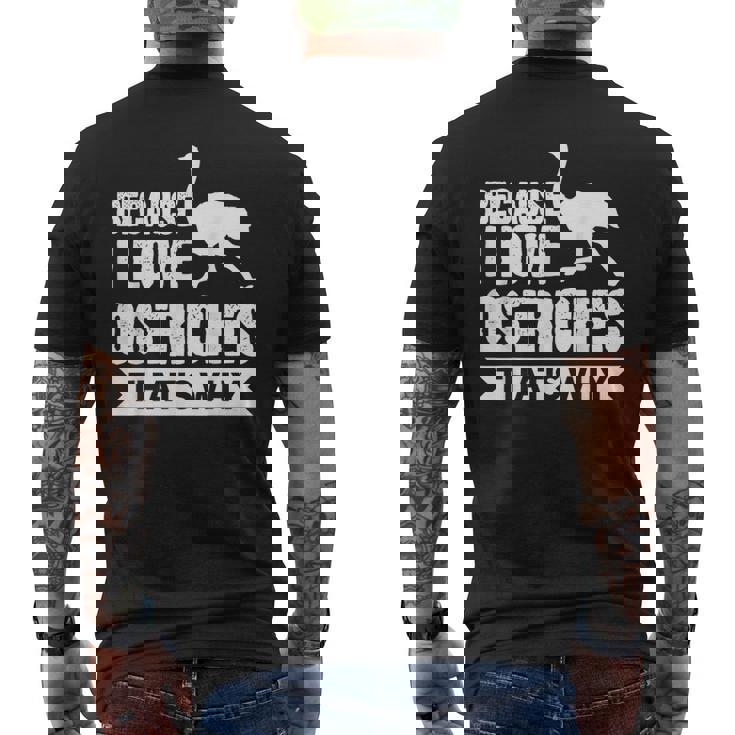 ダチョウが大好きだからだからダチョウ メンズTシャツ バックプリント