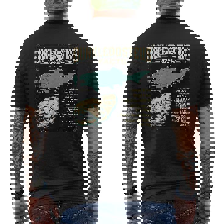 ダンクルオステウス Dunkleosteus Facts 古代魚 恐竜 海洋 生物 学習 図解 メンズTシャツ バックプリント