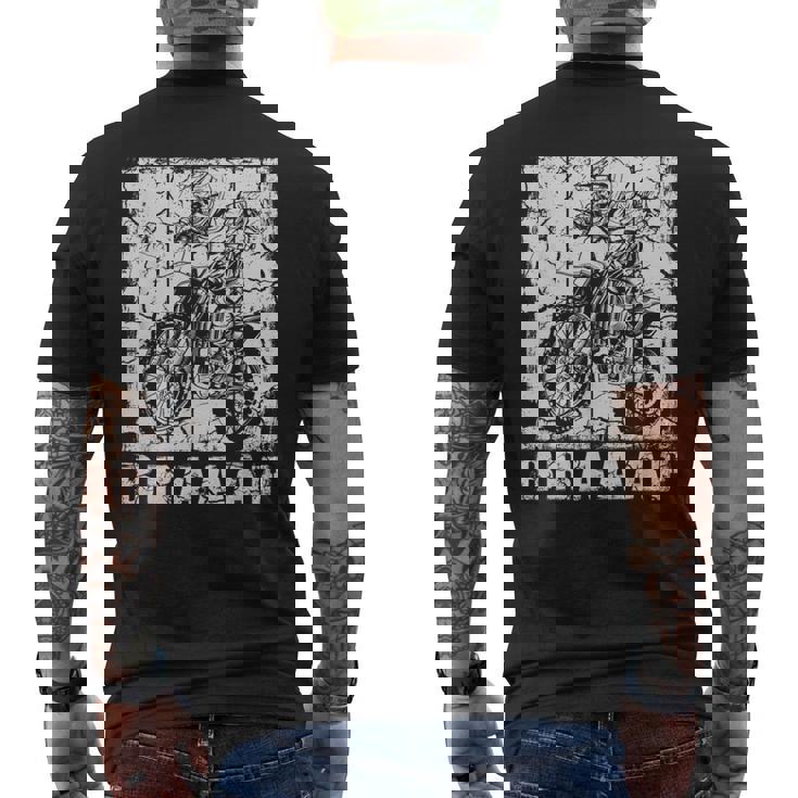 ダートバイク用ブラップデザイン モトクロス ダートバイク メンズTシャツ バックプリント