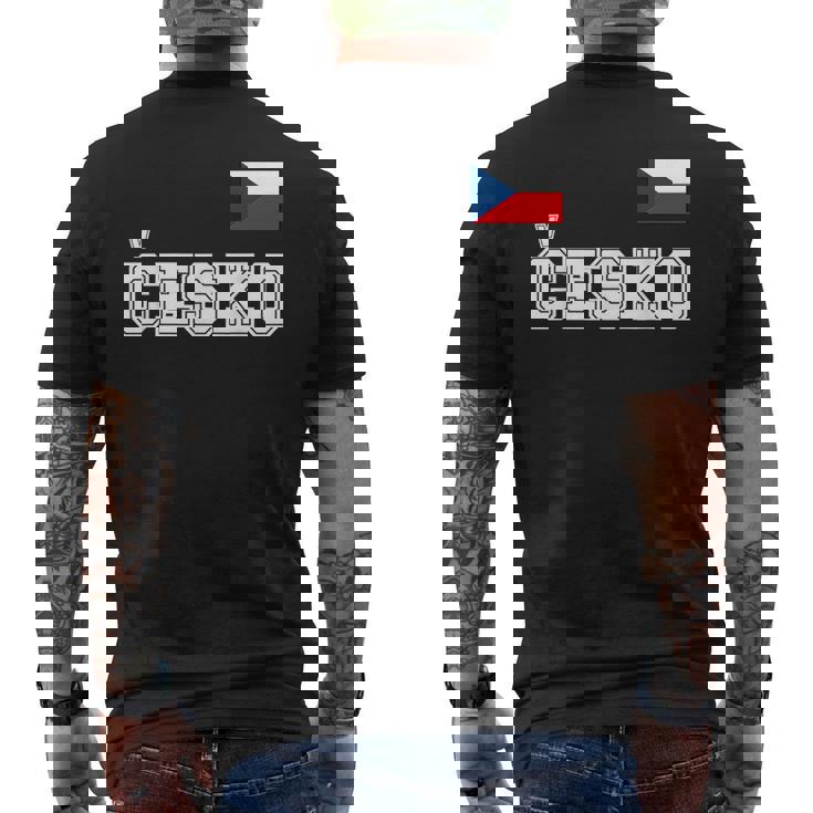 チェコ共和国 胸に Cesko 旗国旗 メンズTシャツ バックプリント