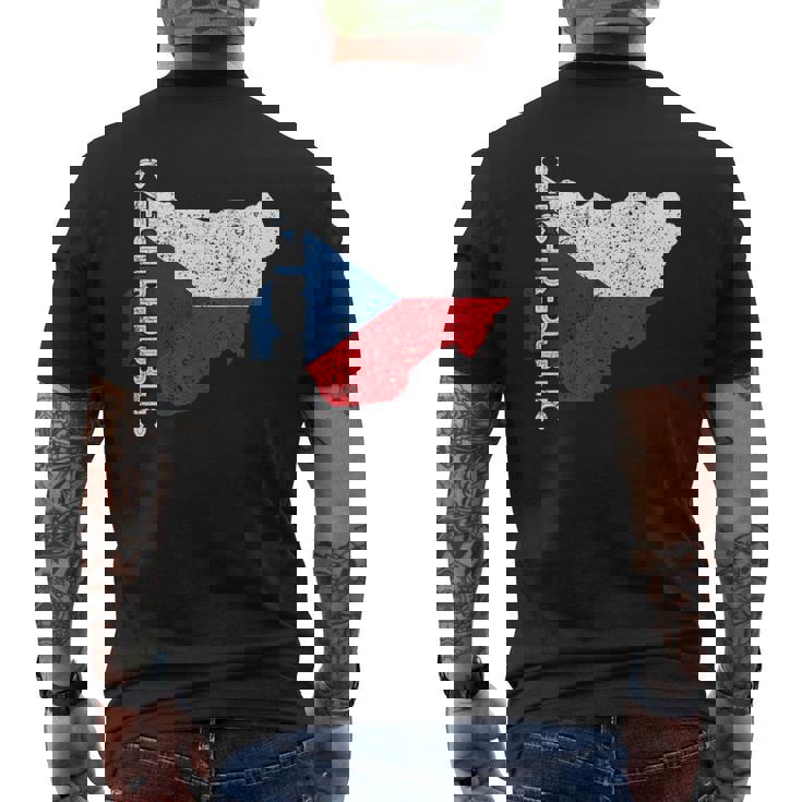 チェコ共和国 チェコ 国旗 チェコ ルーツ 地図 チェコ プライド メンズTシャツ バックプリント