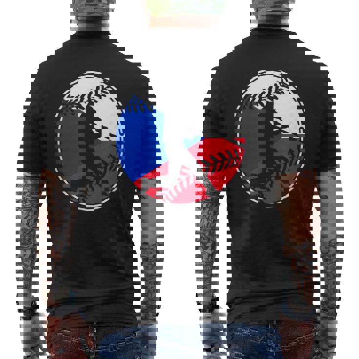 チェコ国旗 野球ヒッター チェコ国旗 メンズTシャツ バックプリント