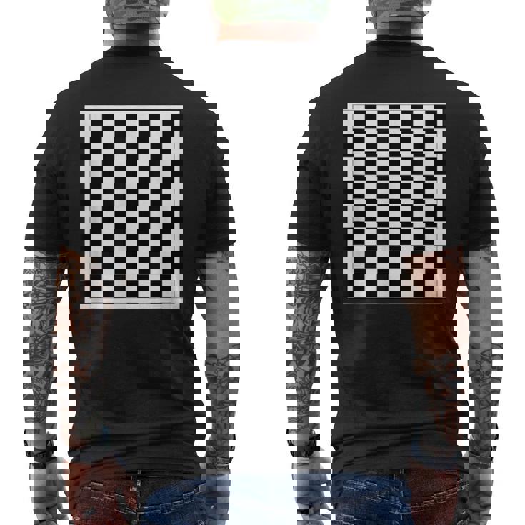 チェッカー柄チェス メンズTシャツ バックプリント