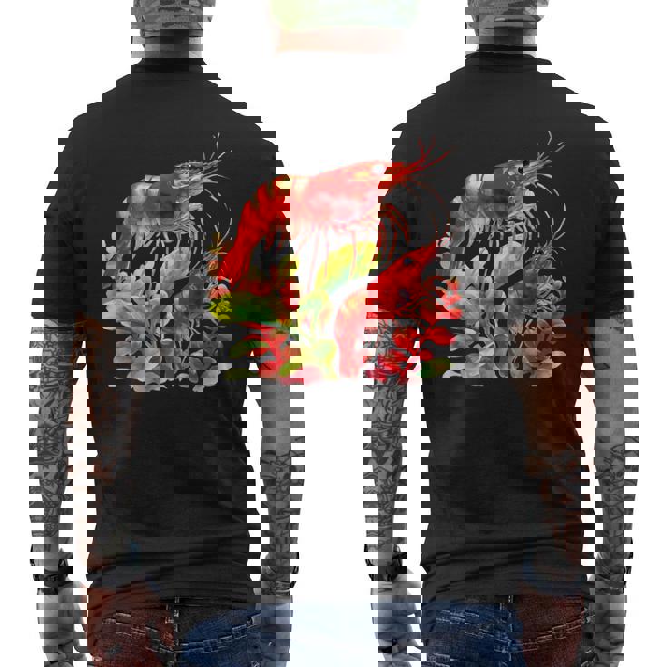 チェリーエビ 水草 水槽 淡水エビ メンズTシャツ バックプリント