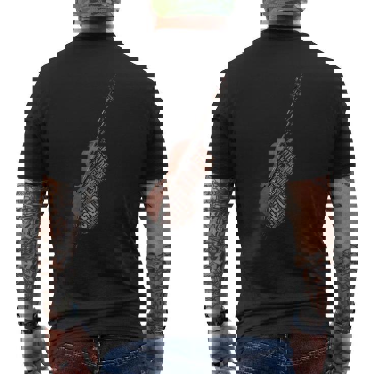 チェロ奏者の贈り物 面白いチェロオーケストラ アート チェロ奏者 メンズTシャツ バックプリント