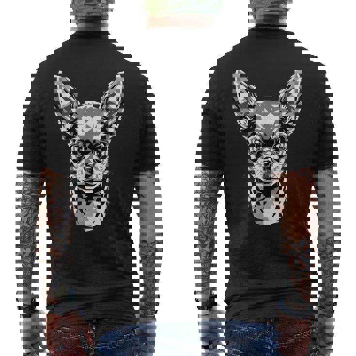 チワワ アート デザイン 犬 モチーフ かわいい チワワ 大好き メンズTシャツ バックプリント