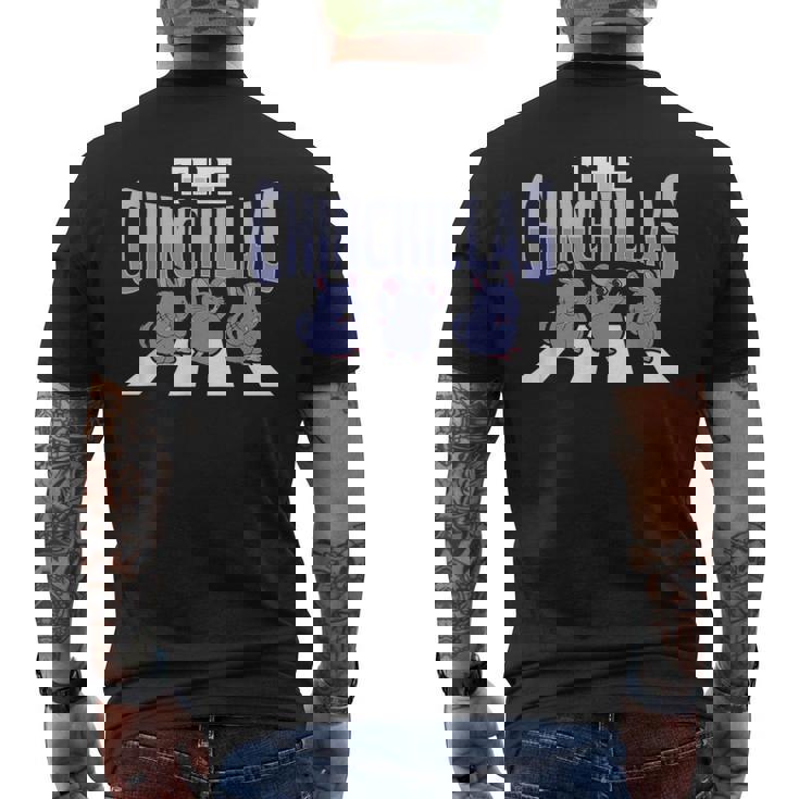 チンチラペットを飼う人のためのチンチラペデストリアンデザイン メンズTシャツ バックプリント