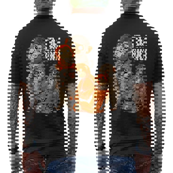 チームパンチ パンチくん 日本 赤ちゃん 猿 かわいい メンズTシャツ バックプリント