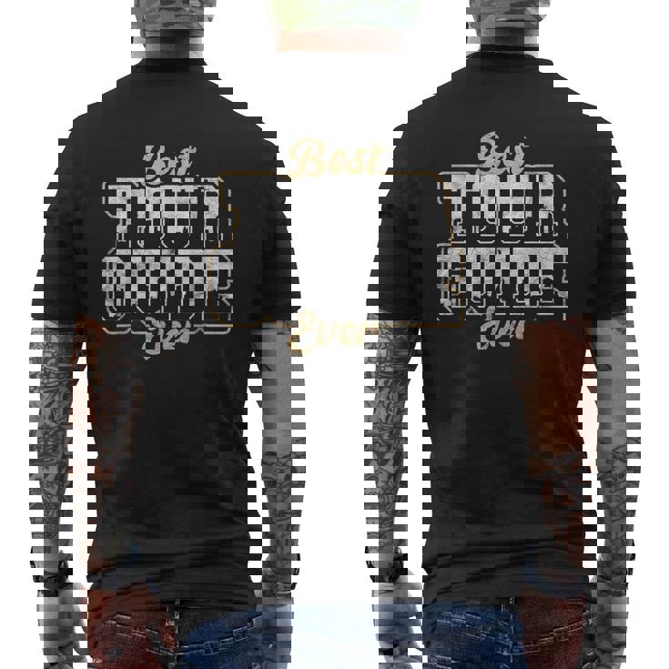 ツアーガイド ツアーコンダクター Best Tour Guide Ever メンズTシャツ バックプリント