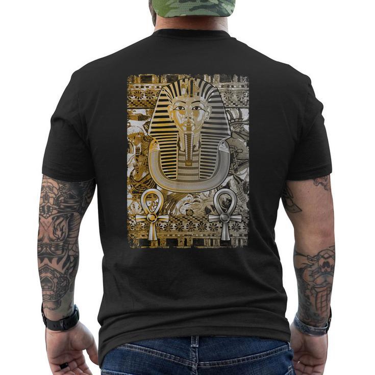 ツタンカーメン 古代エジプト ファラオ ツタンカーメン王 アンク メンズTシャツ バックプリント